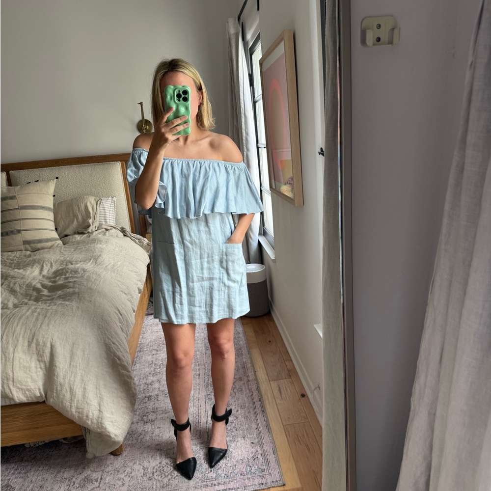 Reformation Sky Blue Linen Dress
